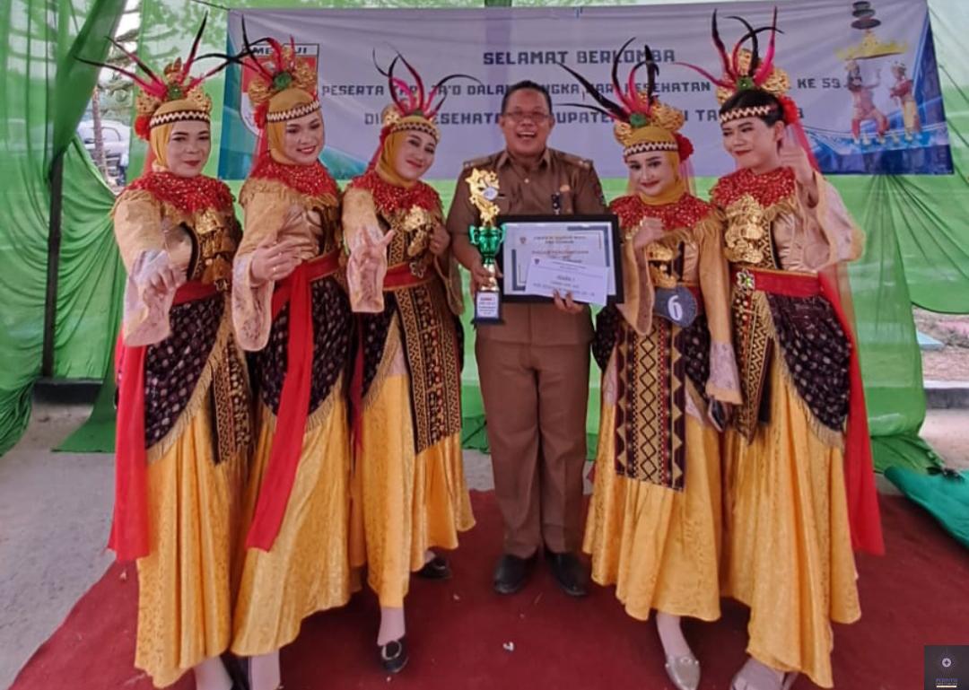 Juara Pertama Puskesmas Wira Bangun Lomba Tari Jao di Harkesnas 59